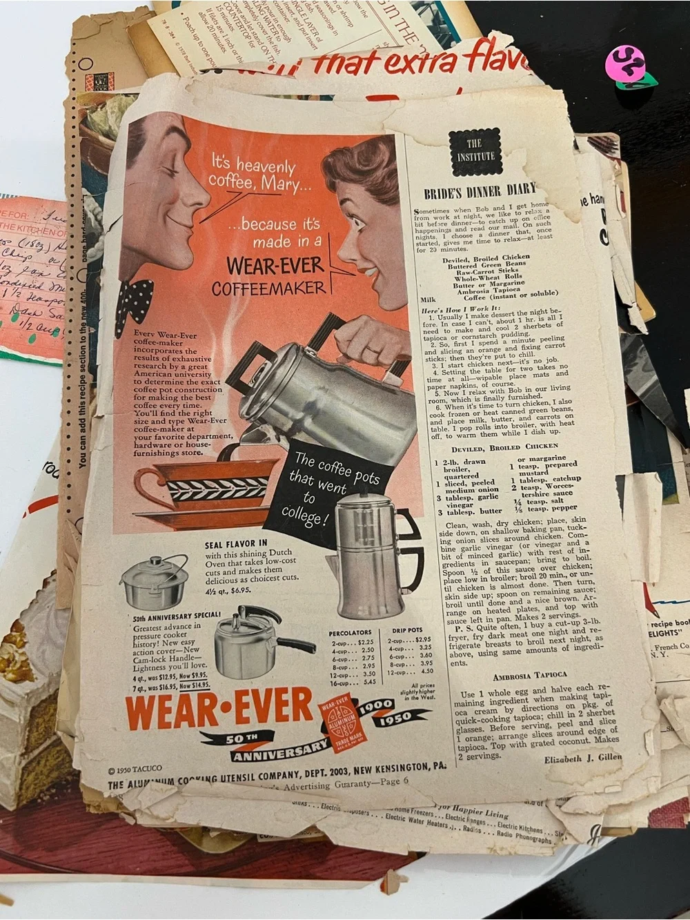 Recipe Binder 1930s-2001 Handwritten Recipes Clippings Homemaking Ephemera